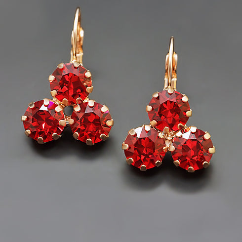 Auskari "Kristāla Lēdija II (Scarlet)" ar Swarovski™ kristāliem